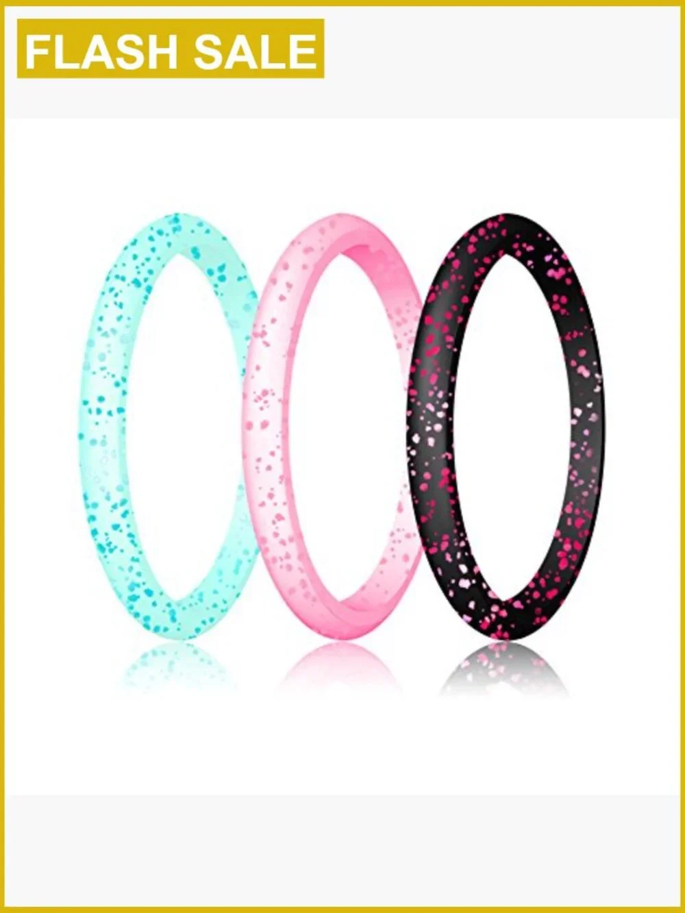 10-Pack Thin Silicone Wedding Rings - Stackable Durable Rubber Bands for Active